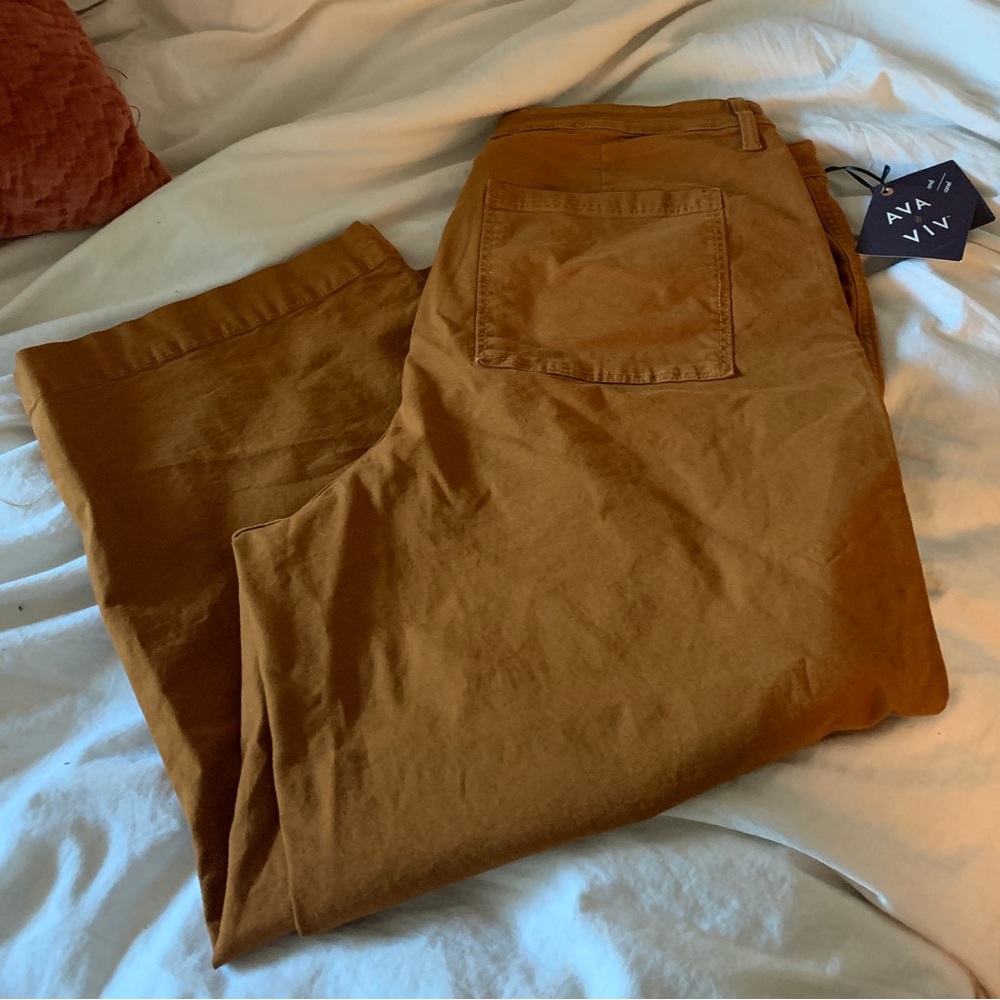 NWT Ava & Viv Plus Size Stretch High-rise Wide Leg Pants 20W